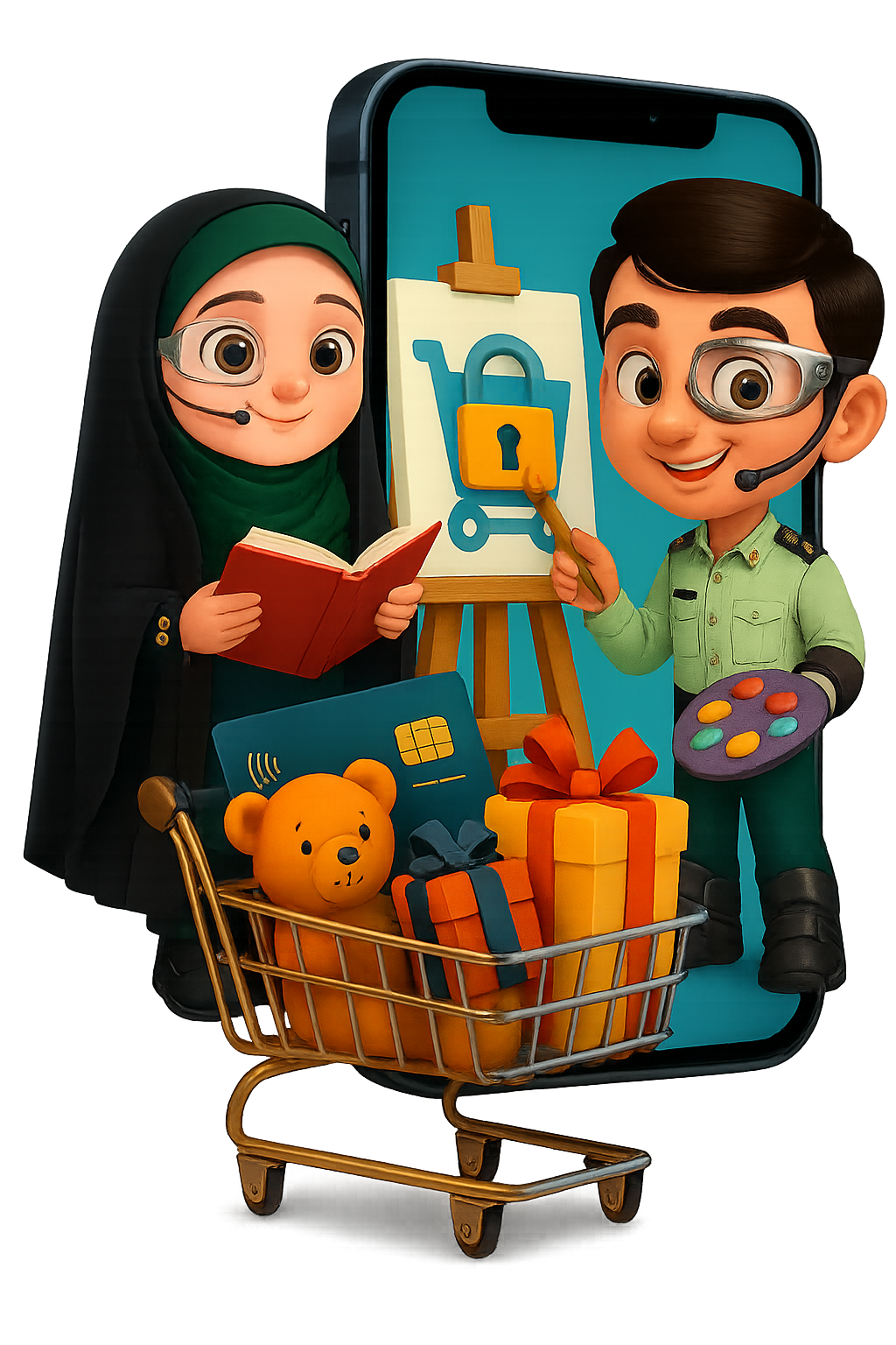 پوستر مسابقات پنجمین پویش «خرید امن» پلیس فتا (نقاشی و کتابخوانی)
